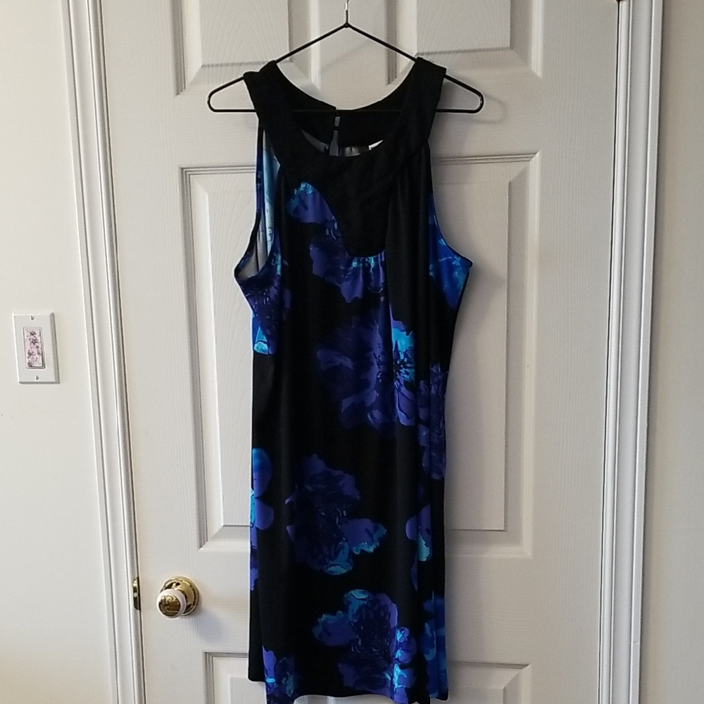 Jessica Black and Blue Floral Mini Dress